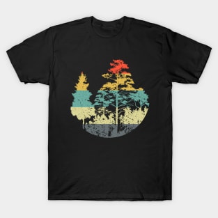 vintage sunset forest trees T-Shirt